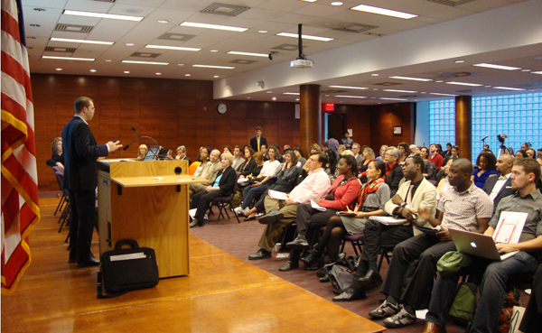 Howard Speaking Room Howard Speaking to a Packed Room