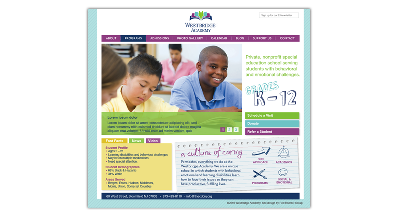 http://www.redroostergroup.com/2011/08/23/westbridge-academy-website/
